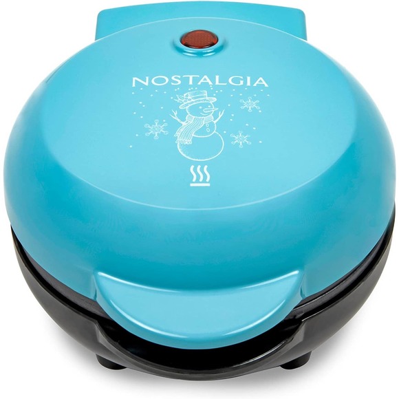 NIB-My Mini Snowman Waffle-Sandwich-Cookies Maker Blue Limited Edition - Picture 2 of 7